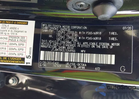 2020 Lexus Gx 460 Premium z USA, uszkodzony, nr VIN JTJAM7BX2L5264966